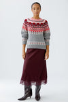 OUI Bright Norwegian Pullover Jumper, Red