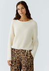 Oui Fluffy Knit Drawstring Jumper, Cream