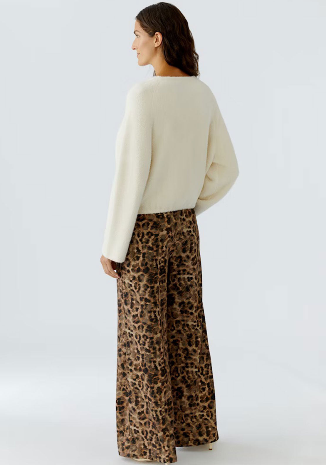 Oui Fluffy Knit Drawstring Jumper, Cream