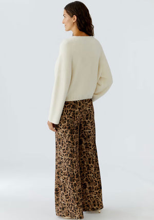 Oui Fluffy Knit Drawstring Jumper, Cream