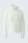 Oui Rib Knit Half Zip Jumper, Off White