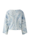 Oui Textured Cropped Jumper, Blue