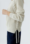 Oui Criss-Cross Detail Knitted Pullover, Cream