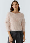 Oui Twisted Faux Fur Yarn Jumper, Rose Pink