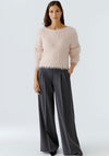 Oui Twisted Faux Fur Yarn Jumper, Rose Pink