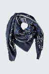 OUI Ultra Soft Patterned Scarf, Navy