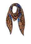 Oui Leopard Soft Touch Triangular Scarf, Tan