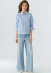 Oui Button Up Checkered Shirt, Blue