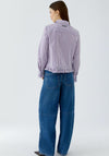 Oui Striped Frill Trim Shirt, Purple