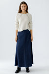 Oui Denim A-Line Midi Skirt, Denim