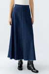 Oui Denim A-Line Midi Skirt, Denim