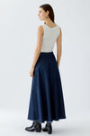 Oui Denim A-Line Midi Skirt, Denim