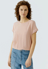 Oui Ayono Contrast Jersey Back Top, Dusty Pink