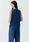 Oui Sleeveless Denim Side Tie Top, Blue Denim