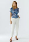 Oui All Over Print Round Neck T-Shirt, Blue Multi