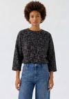 Oui Leopard Batwing Sleeve Top, Brown