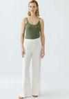 Oui Wide Leg Trousers, Off Cream