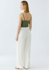 Oui Wide Leg Trousers, Off Cream
