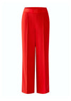 Oui High Waist Straight Leg Trousers, Red