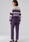Oui Neya Logo Waistband Trousers, Purple