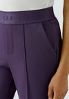 Oui Neya Logo Waistband Trousers, Purple