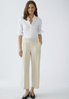 Oui Neya Culotte Logo Waistband Trousers, Cream
