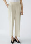 Oui Neya Culotte Logo Waistband Trousers, Cream