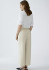Oui Neya Culotte Logo Waistband Trousers, Cream