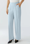 Oui Wide Leg Tailored Trousers, Light Blue