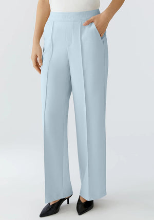 Oui Wide Leg Tailored Trousers, Light Blue