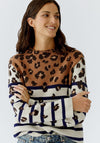 Oui Contrast Pattern Jumper, Multi