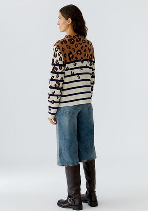 Oui Contrast Pattern Jumper, Multi