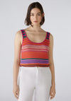 Oui Linen Striped Top, Pink
