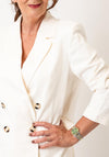 Oui Double Breasted Blazer, Cream