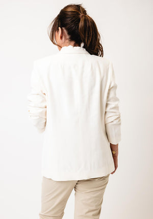 Oui Double Breasted Blazer, Cream
