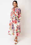 Oui Blurred Floral Midi Shirt Dress, Multi-Coloured