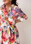 Oui Blurred Floral Midi Shirt Dress, Multi-Coloured