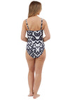 Oyster Bay Swirl Print Swimsuit, Black