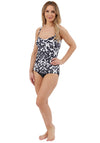 Oyster Bay Swirl Print Tankini Set, Black