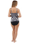 Oyster Bay Swirl Print Tankini Set, Black
