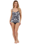 Oyster Bay Swirl Print Tankini Set, Black