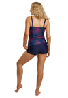 Oyster Bay Florence Detachable Strap Print Tankini Set, Navy