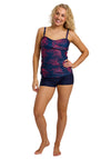 Oyster Bay Florence Detachable Strap Print Tankini Set, Navy