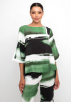 Ozai N Kú Abstract Bricks Pattern Boxy T-Shirt, Green Multi