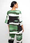 Ozai N Kú Abstract Bricks Pattern Boxy T-Shirt, Green Multi