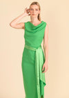 Caroline Kilkenny Olivia Draped Satin Belt Maxi Dress, Intense Green