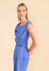 Caroline Kilkenny Olivia Draped Satin Belt Maxi Dress, Lavender