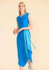 Caroline Kilkenny Olivia Draped Satin Belt Maxi Dress, Turquoise