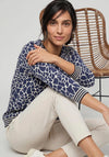 Olsen Geometric Print with Drawstring Top, Blue Multi