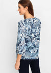 Olsen Clara Floral Print Top, Blue